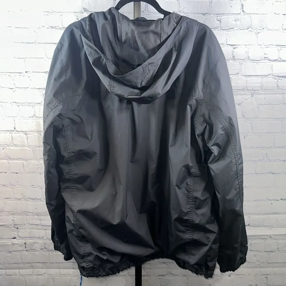 🧥 Eddie Bauer Men’s Gray Lightweight Hooded Windbreaker Jacket Sz Tall Large TL
